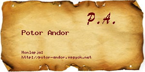 Potor Andor névjegykártya