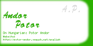 andor potor business card